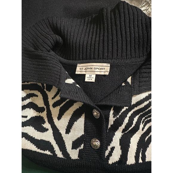 St John Sport Santana Knit Dress Size M Wool Blend Midi Sheath Sweater Dress EUC - Picture 5 of 6